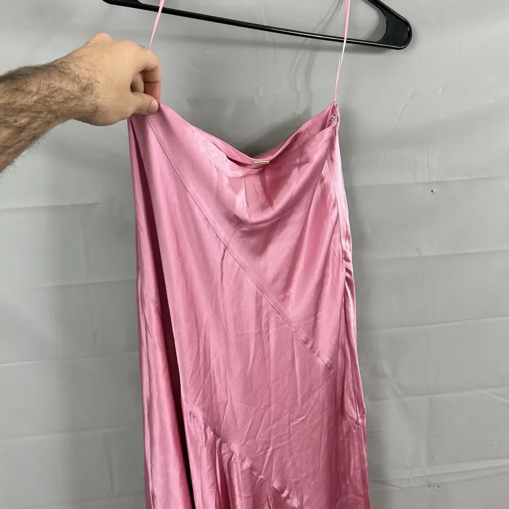 Cult Gaia Skirt Small Pelli Maxi Silk Satin Pink Skirt Party Formal Dressy Chic